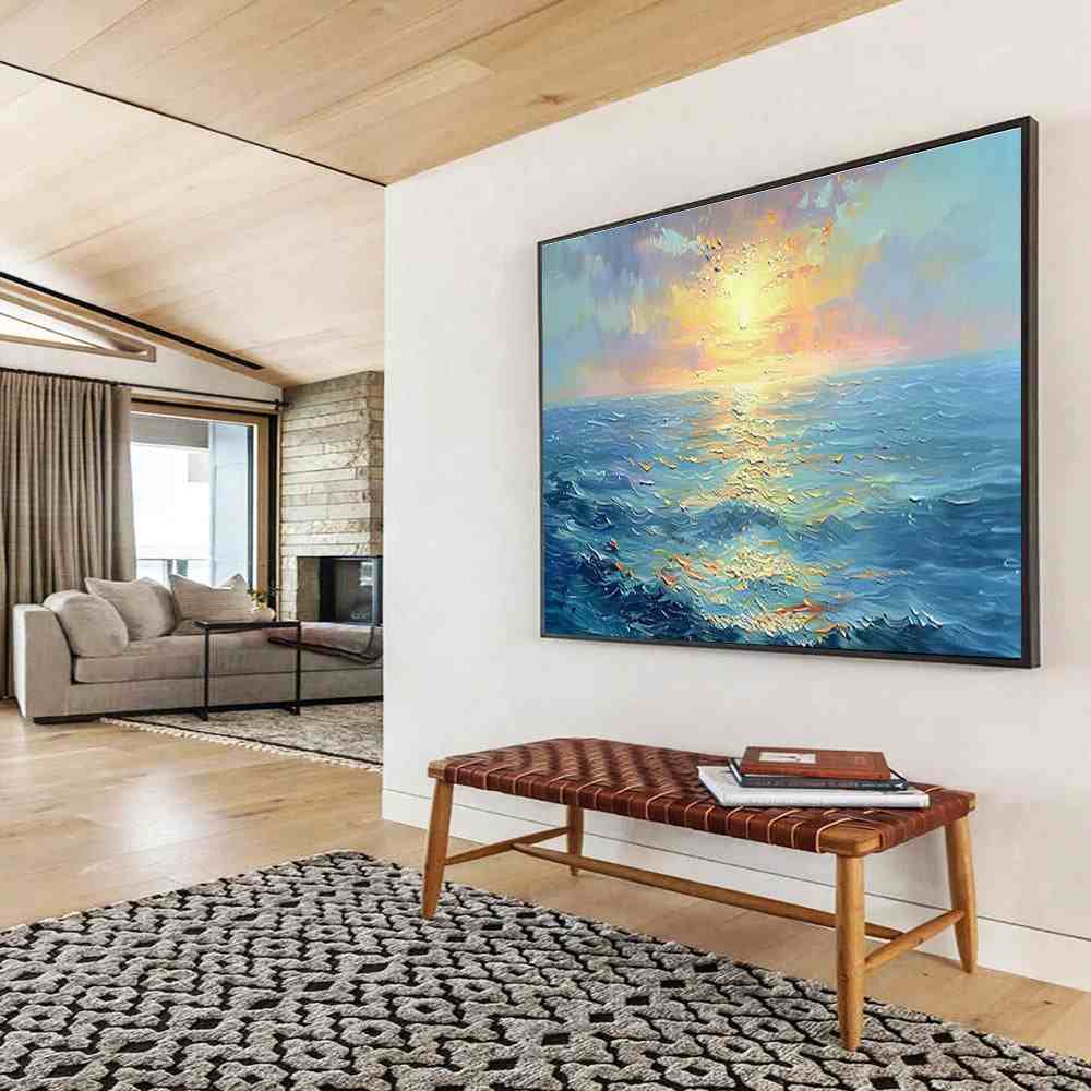 evening coastal gold canvas design 5